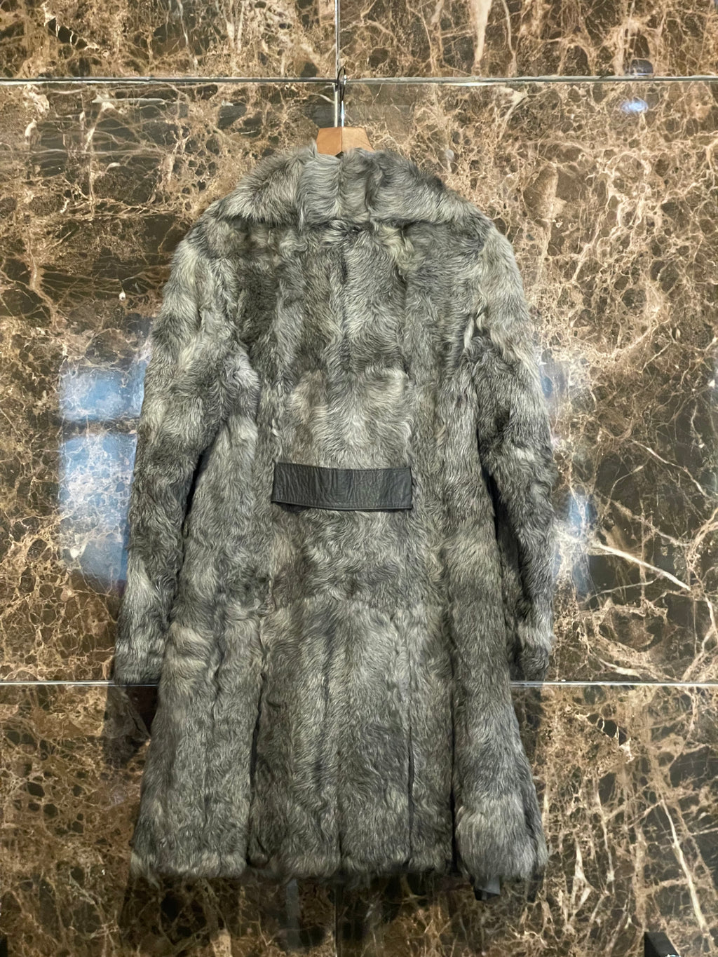 GOAT FUR COAT GREY