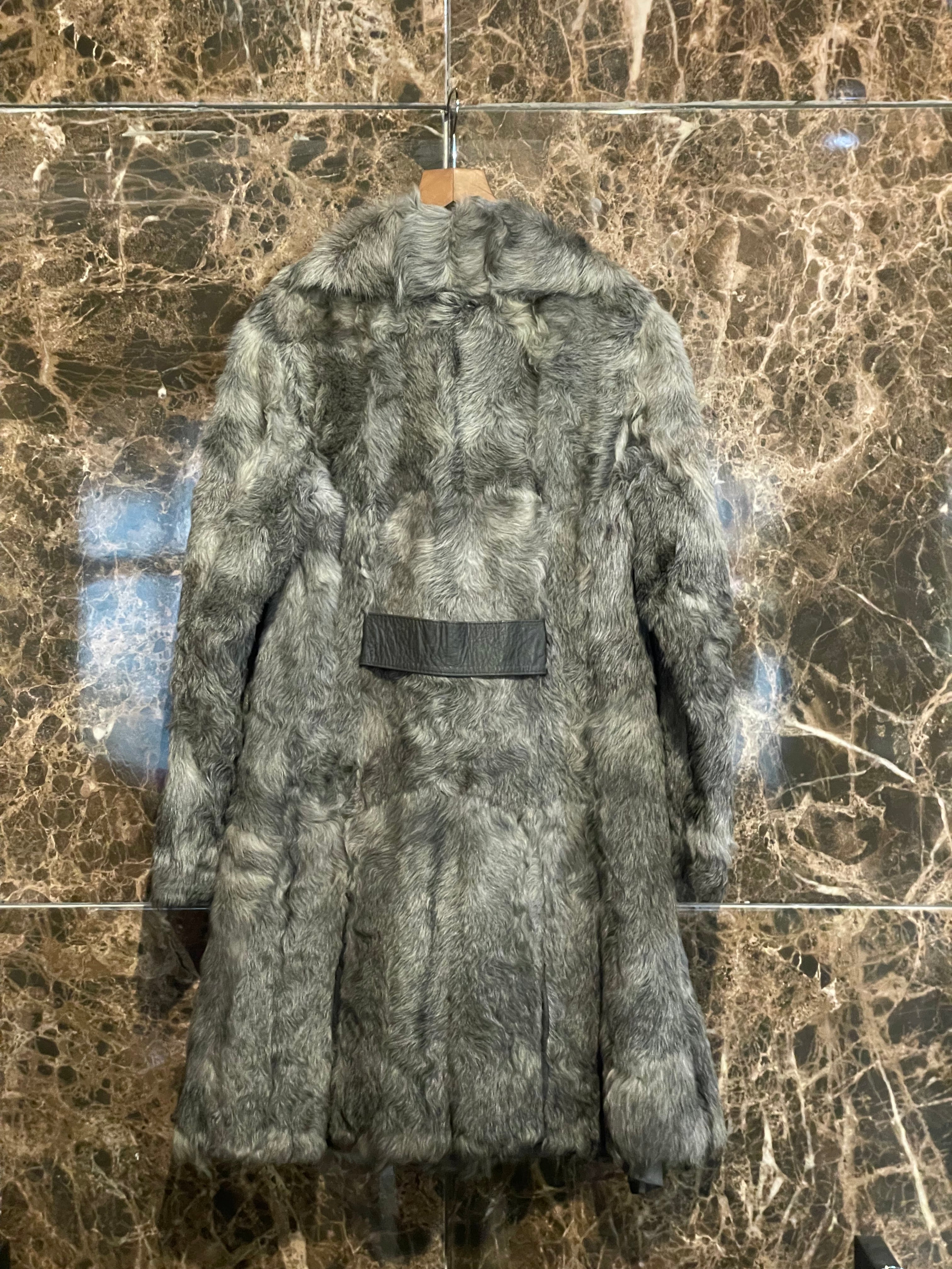 GOAT FUR COAT GREY