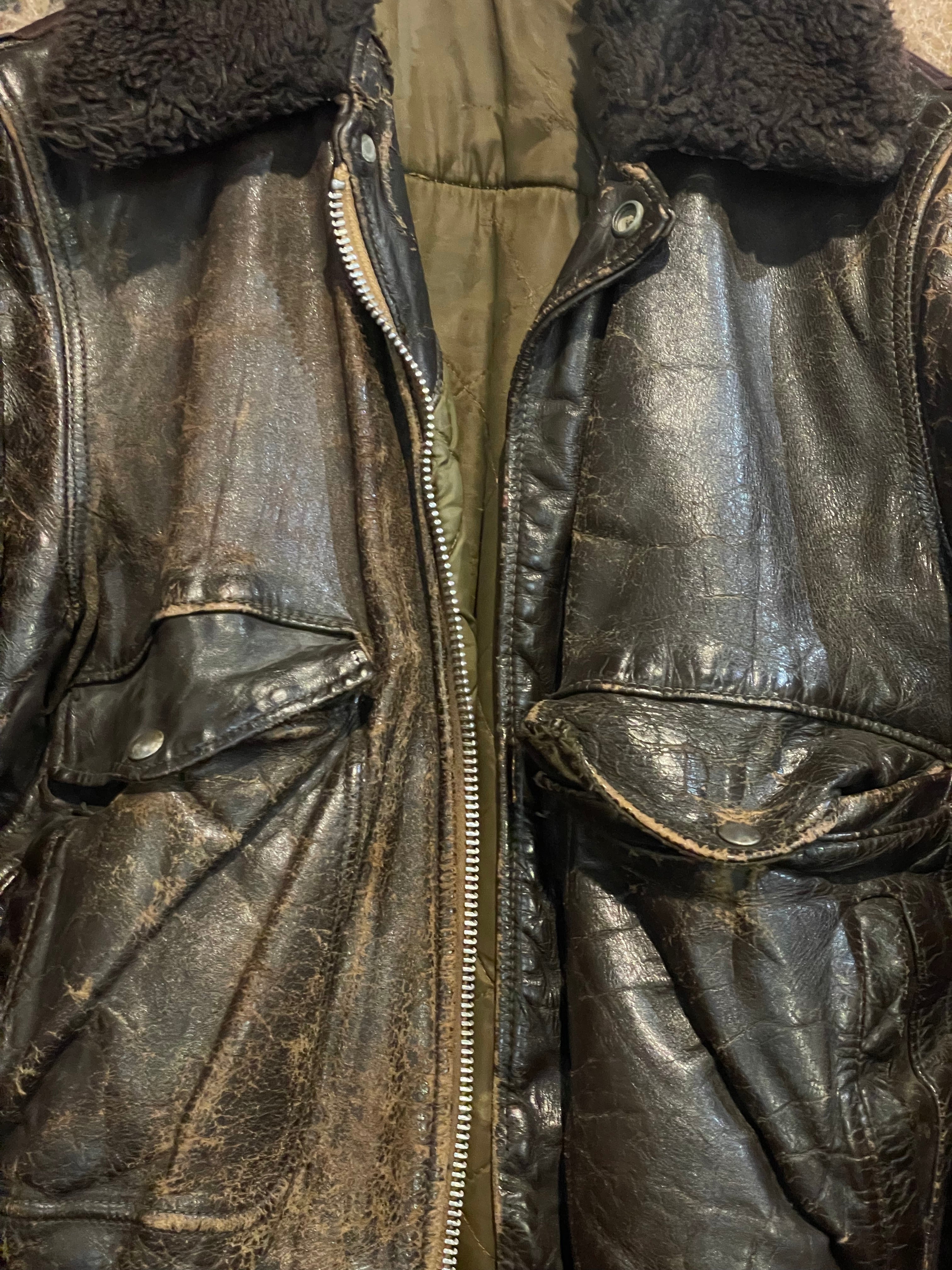 SCHOTT 674 REPAIRED LEATHER JACKET