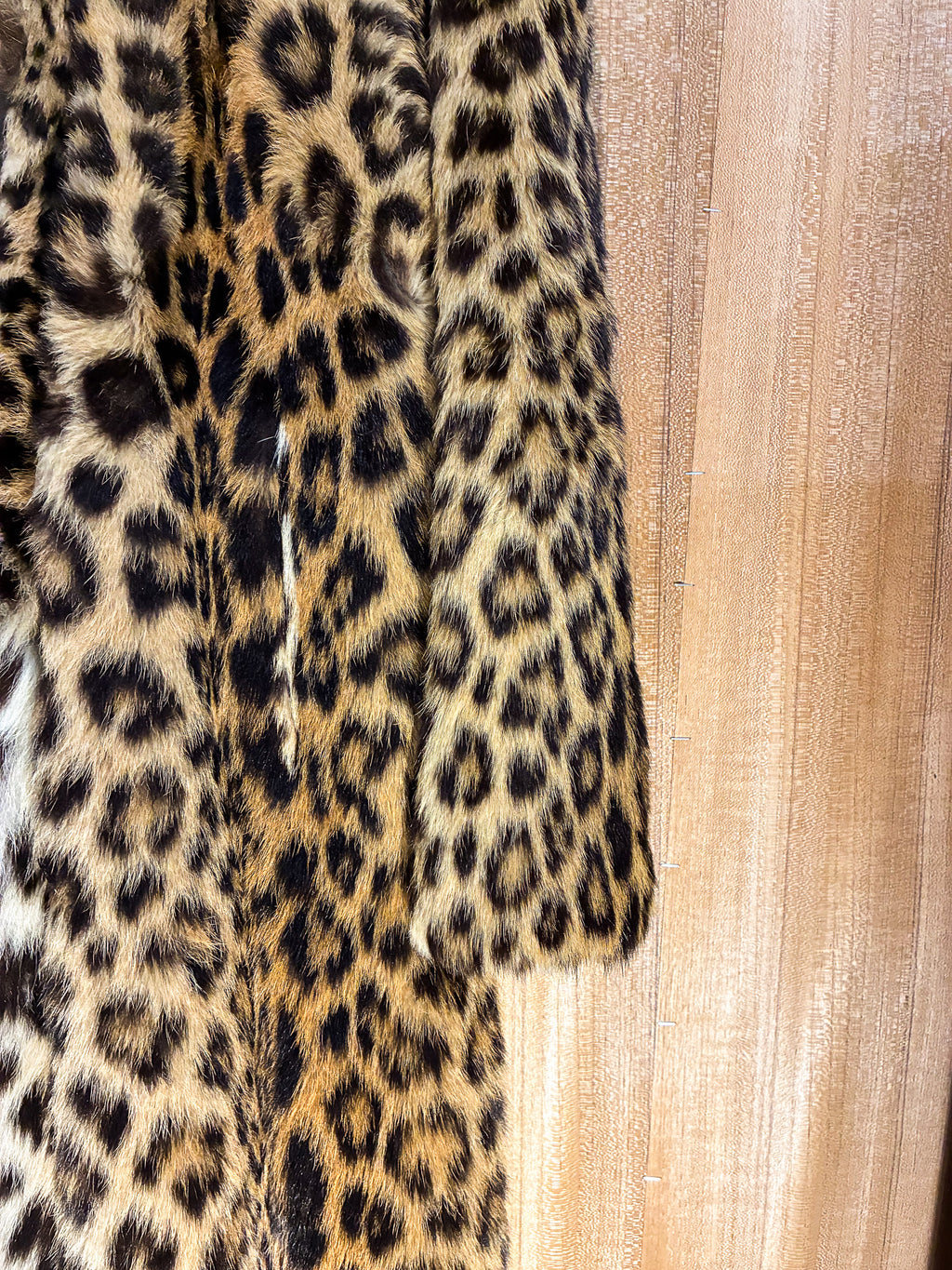 LEOPARD FUR COAT WITH BELT