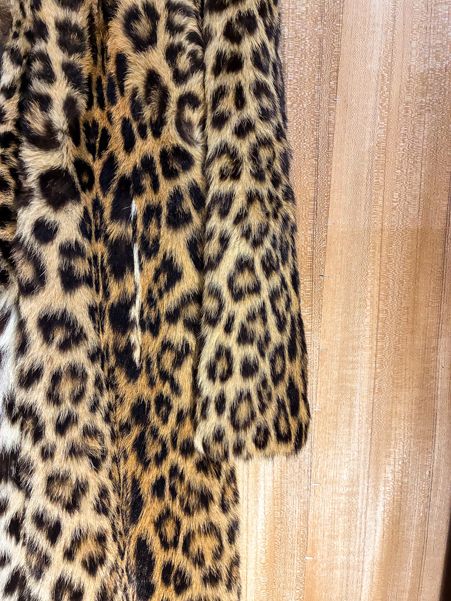 LEOPARD FUR COAT WITH BELT