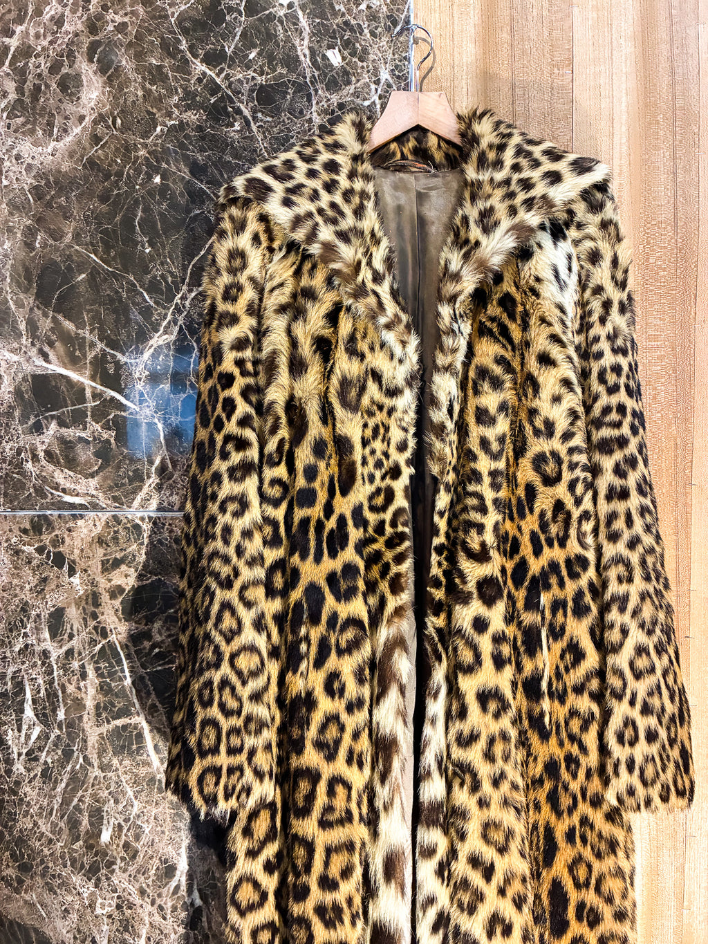 LEOPARD FUR COAT WITH BELT