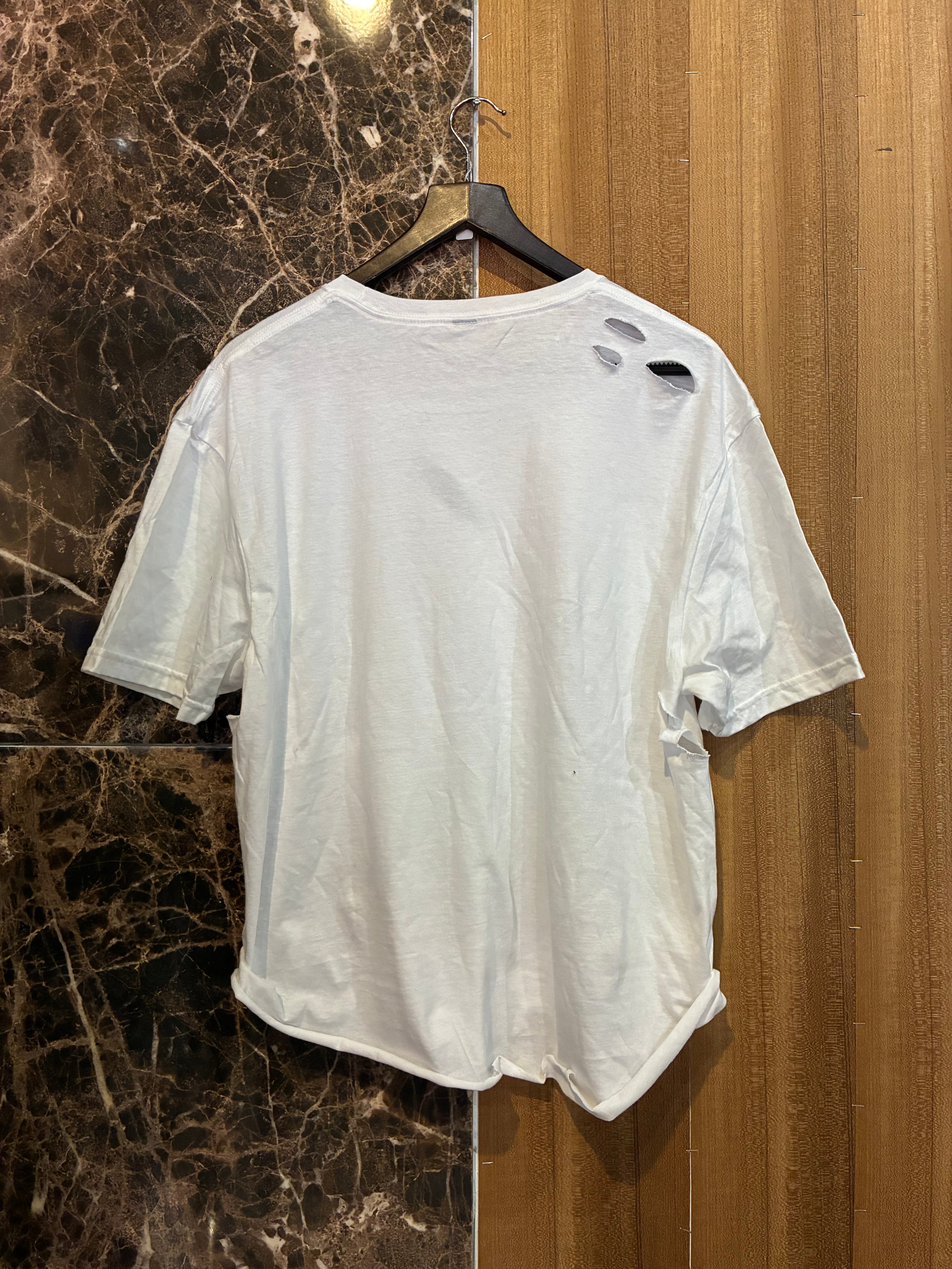 PARISWOOD SIGN OG TEE SHIRT DISTRESSED WHITE