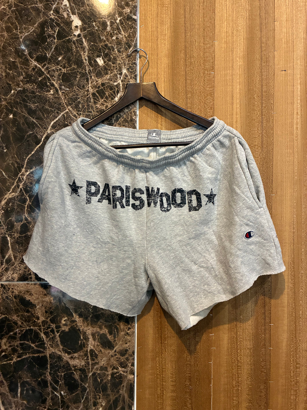 PARISWOOD SIGN CHAMPION JERSEY SHORT GREY