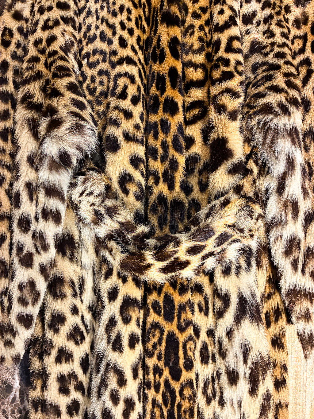 LEOPARD FUR COAT WITH BELT