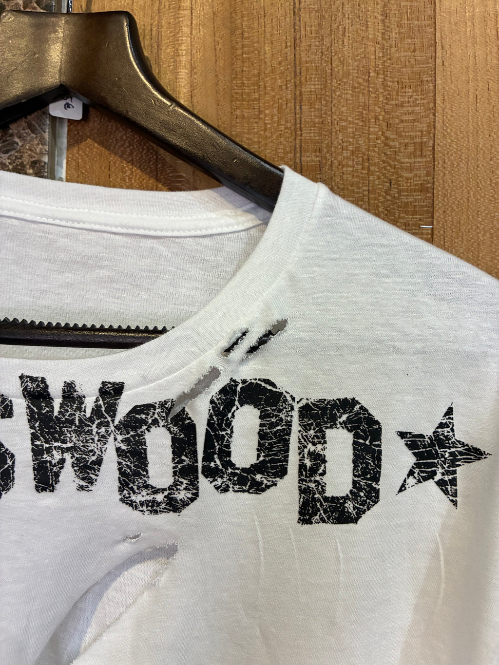 PARISWOOD SIGN OG TEE SHIRT DISTRESSED WHITE