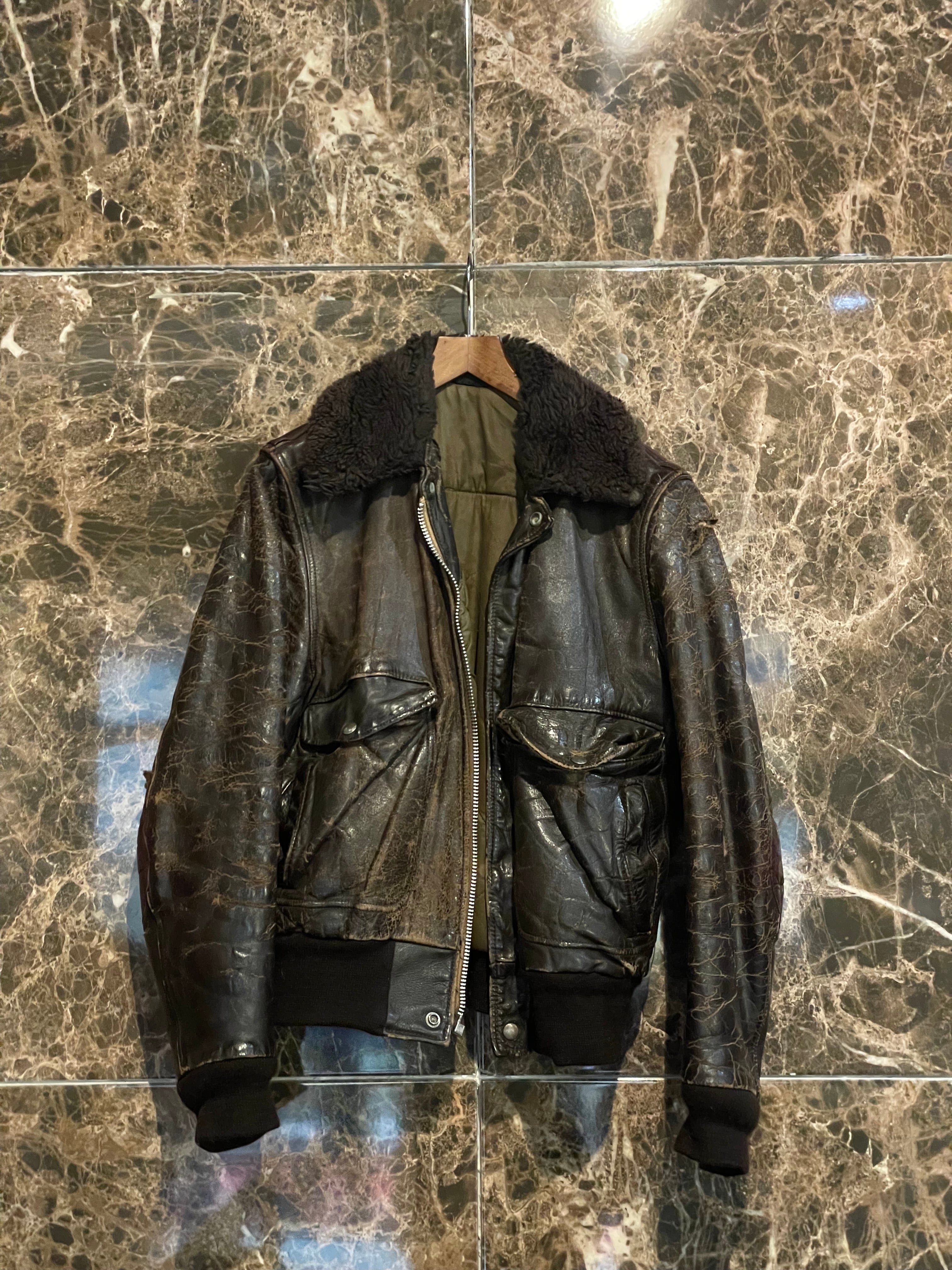 SCHOTT 674 REPAIRED LEATHER JACKET