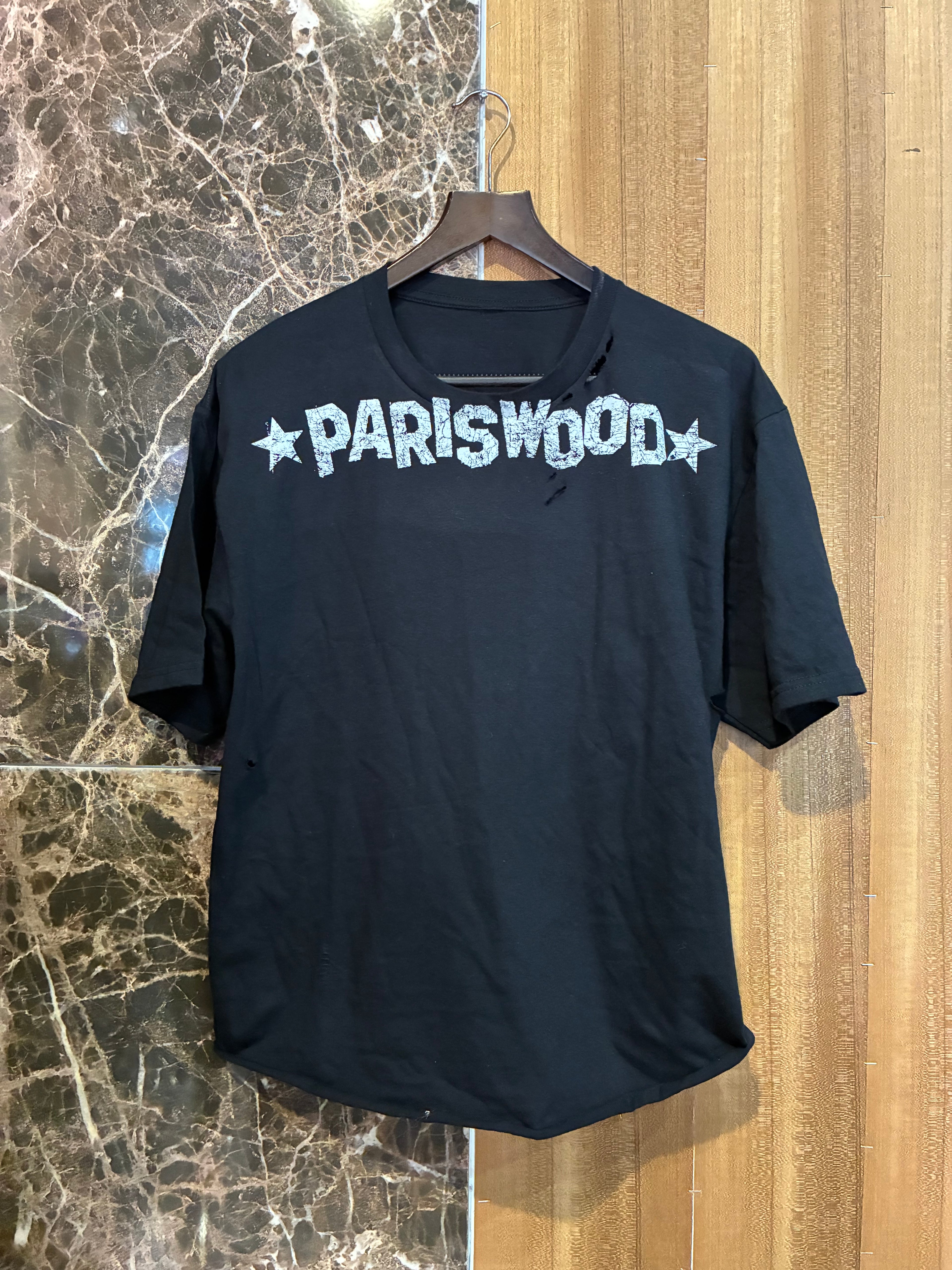PARISWOOD SIGN OG TEE SHIRT DISTRESSED BLACK