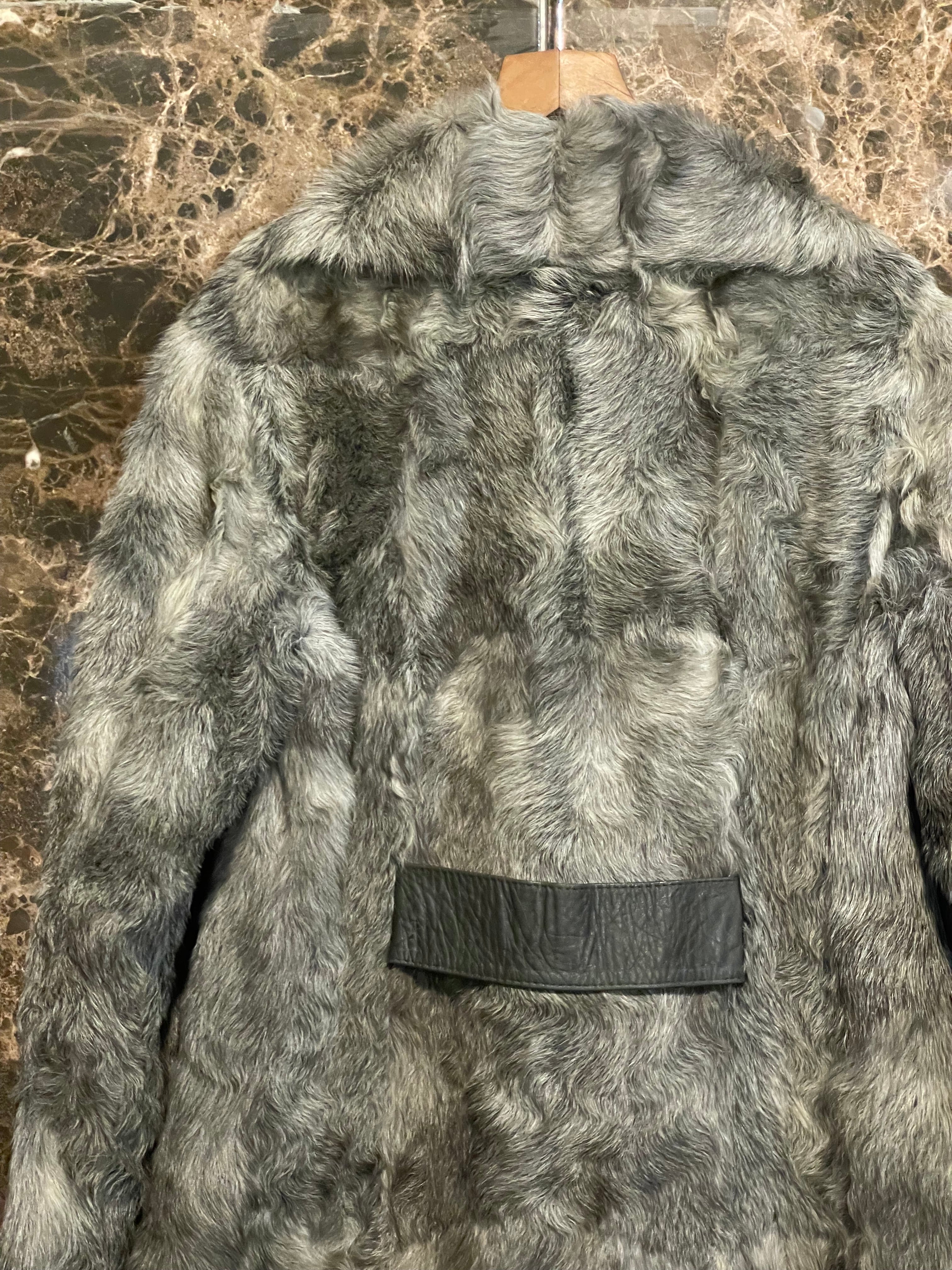 GOAT FUR COAT GREY