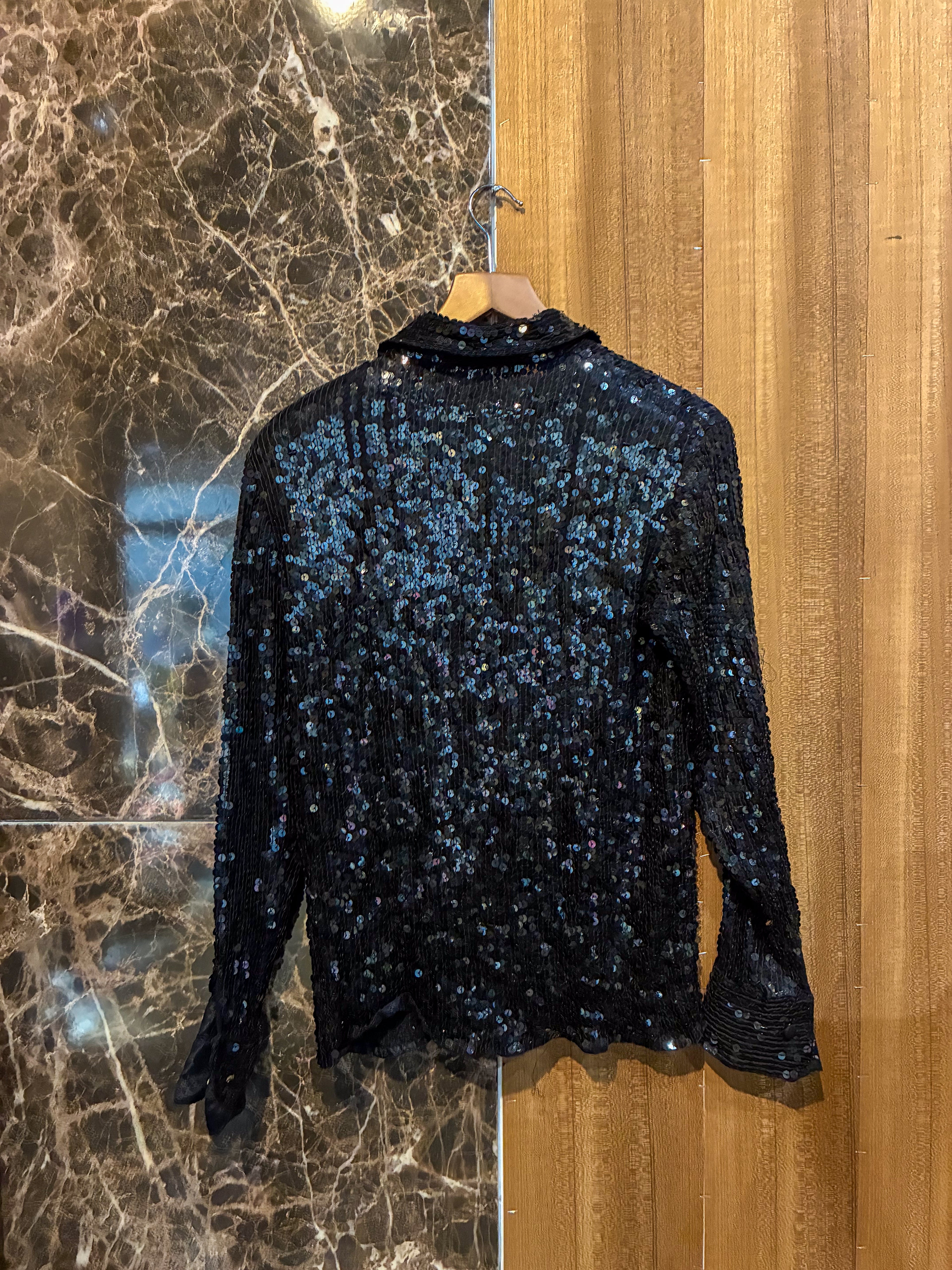 SEQUINS BLACK SHIRT