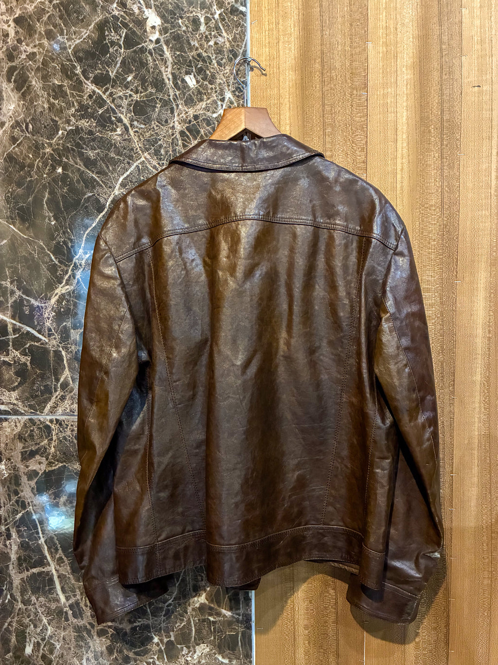 60S/70S BIKER SHAPED CROUTE LEATHER JACKET