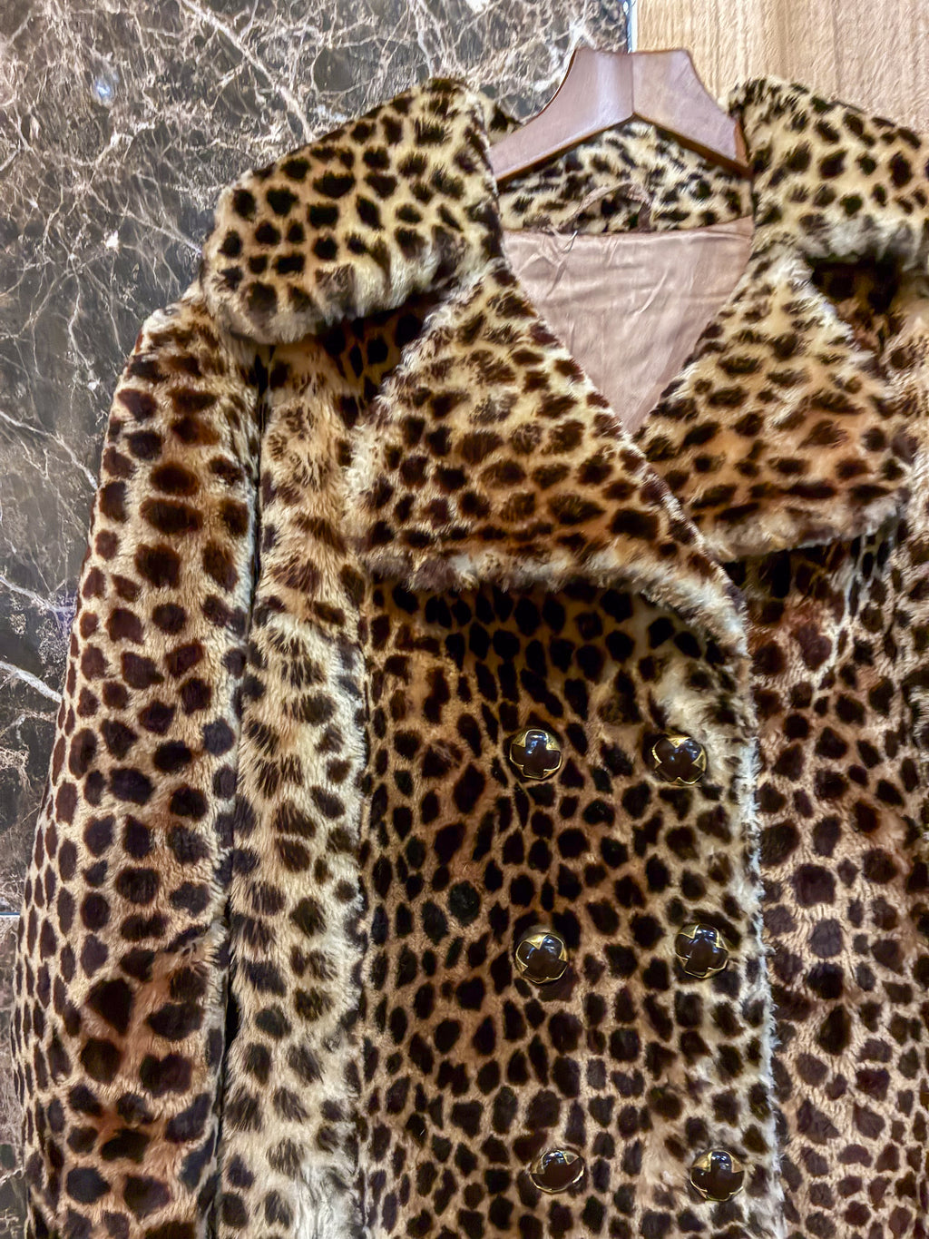 3/4 SHEEP PRINTED LEOPARD COAT