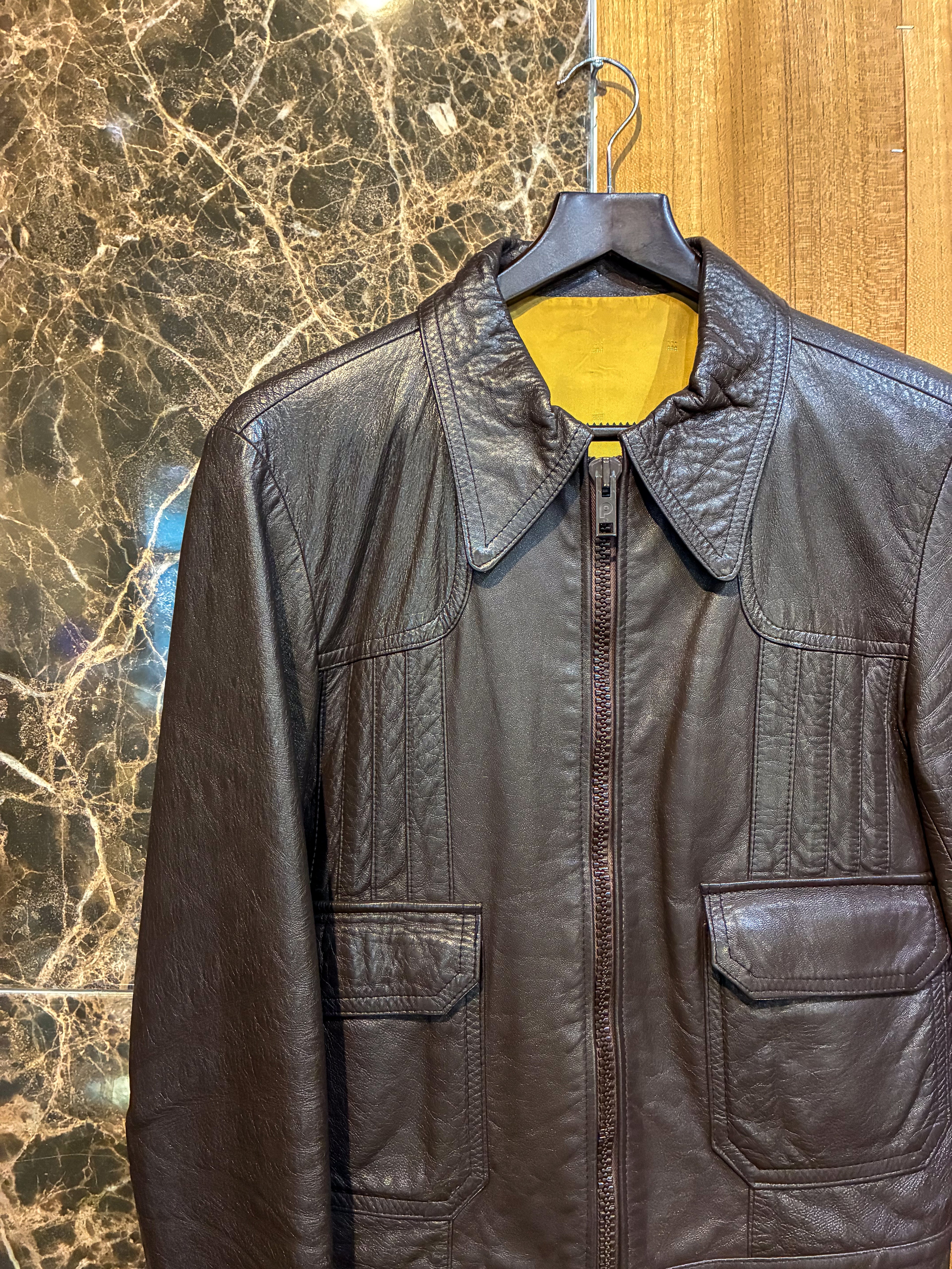 70S LEATHER BLOUSON